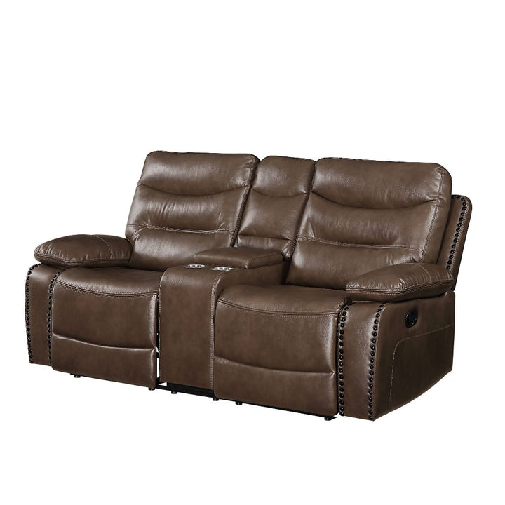ACME Aashi Brown Leather-Gel Match Loveseat Model 55421 - MONAVILLA