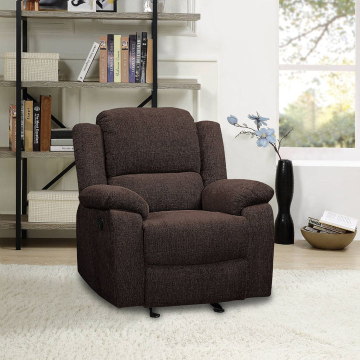 ACME Madden Brown Chenille Glider Recliner Model 55447 - MONAVILLA