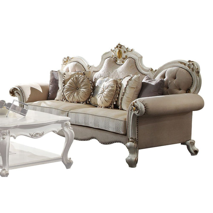 ACME Picardy Fabric & Antique Pearl Sofa Model 55460 - MONAVILLA