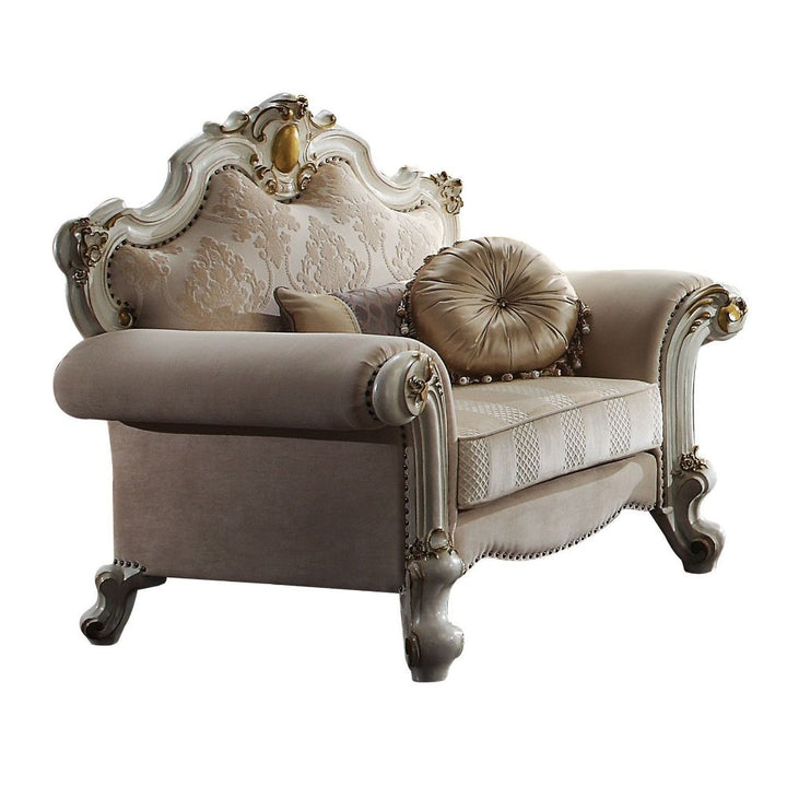 ACME Picardy Fabric & Antique Pearl Chair Model 55462 - MONAVILLA