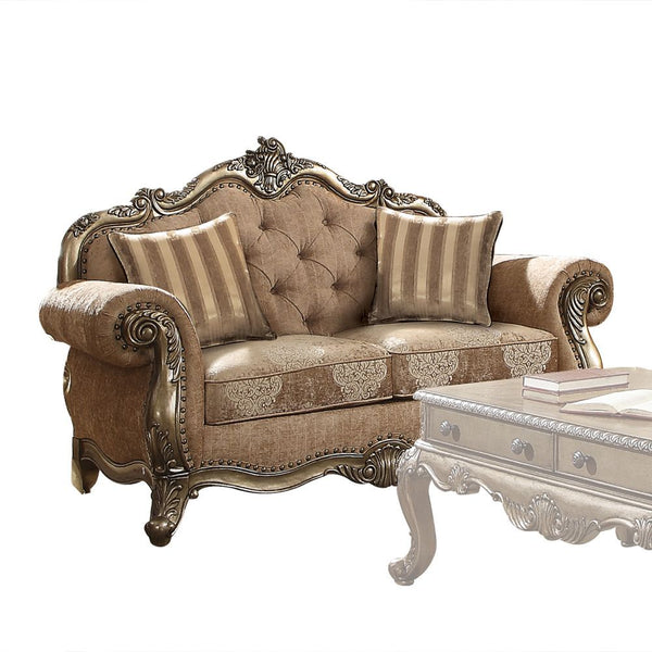 ACME Ragenardus Fabric & Vintage Oak Loveseat Model 56031 - MONAVILLA