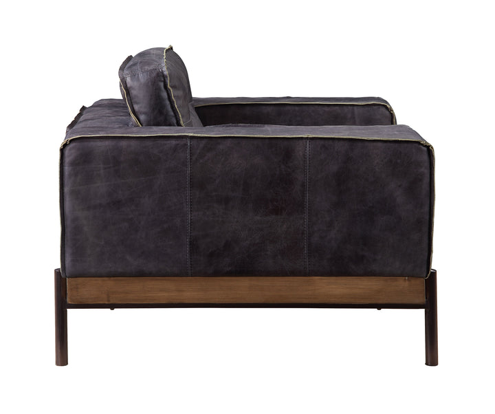 ACME Silchester Antique Ebony Top Grain Leather Chair Model 56507 - MONAVILLA