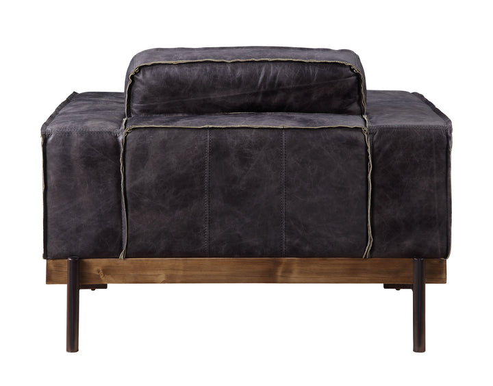 ACME Silchester Antique Ebony Top Grain Leather Chair Model 56507 - MONAVILLA