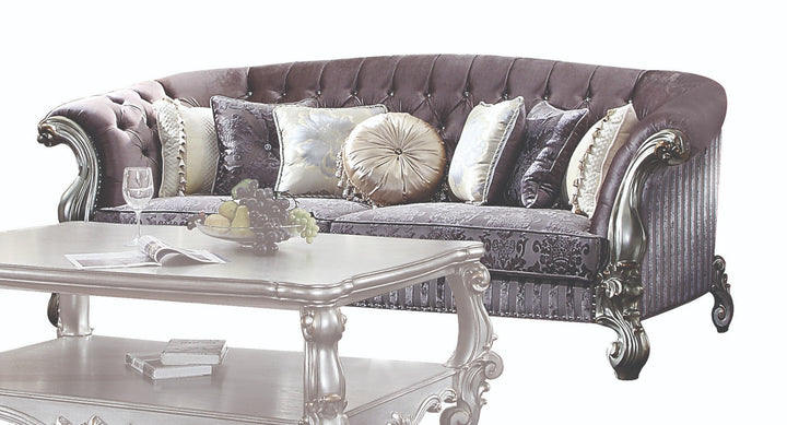 ACME Versailles Velvet & Antique Platinum Sofa Model 56825 - MONAVILLA