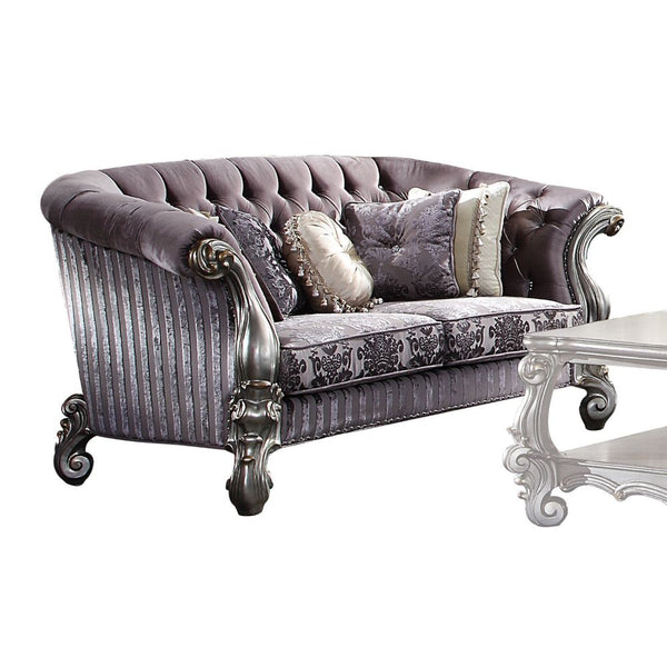 ACME Versailles Velvet & Antique Platinum Loveseat Model 56826 - MONAVILLA