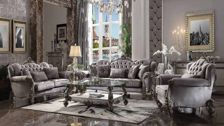 ACME Versailles Velvet & Antique Platinum Sofa Model 56840 - MONAVILLA