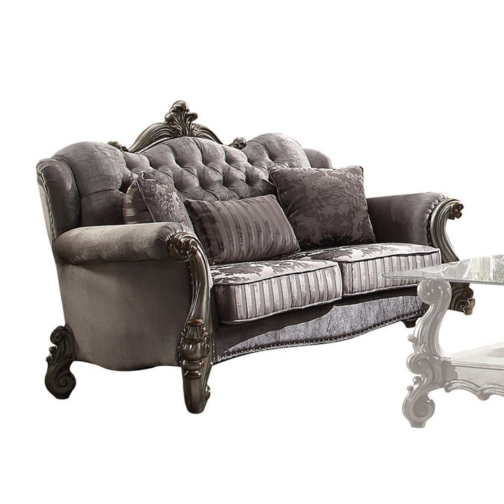 ACME Versailles Velvet & Antique Platinum Loveseat Model 56841 - MONAVILLA