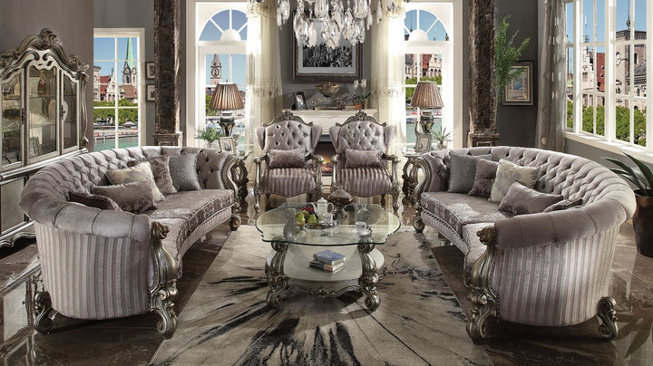 ACME Versailles Velvet & Antique Platinum Sofa Model 56845 - MONAVILLA