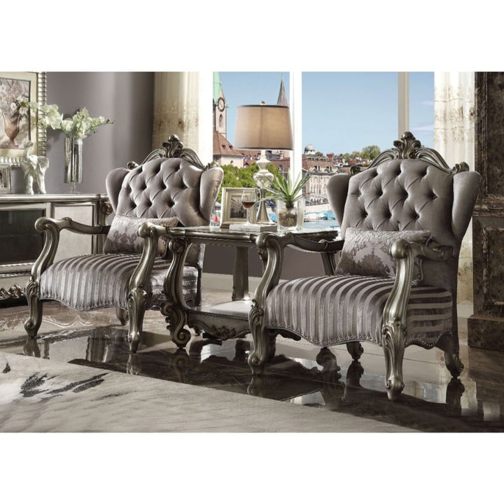ACME Versailles Antique Platinum End Table Model 86822 - MONAVILLA