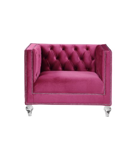 ACME Heibero Burgundy Velvet Chair Model 56897 - MONAVILLA