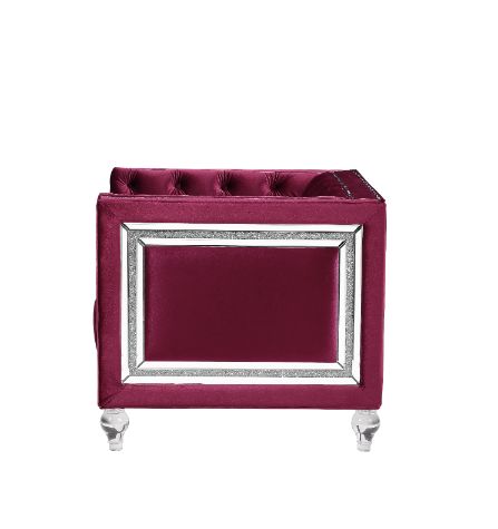 ACME Heibero Burgundy Velvet Chair Model 56897 - MONAVILLA