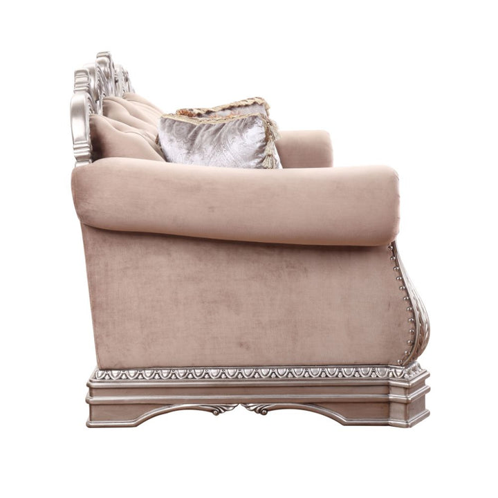 ACME Northville Velvet & Antique Silver Sofa Model 56930 - MONAVILLA