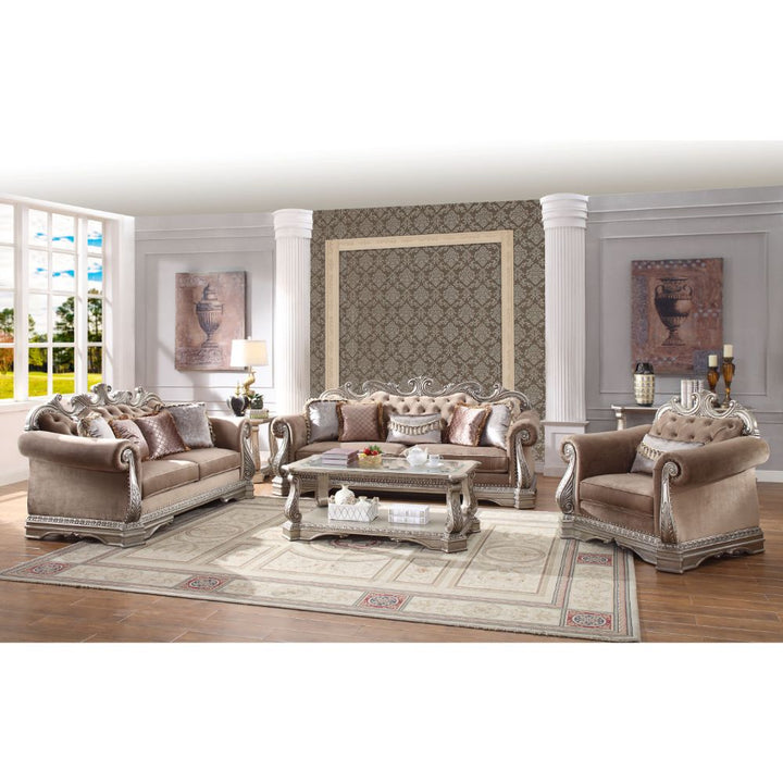 ACME Northville Velvet & Antique Silver Sofa Model 56930 - MONAVILLA