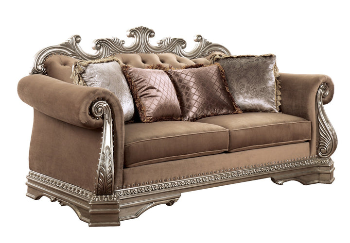 ACME Northville Velvet & Antique Silver Loveseat Model 56931 - MONAVILLA