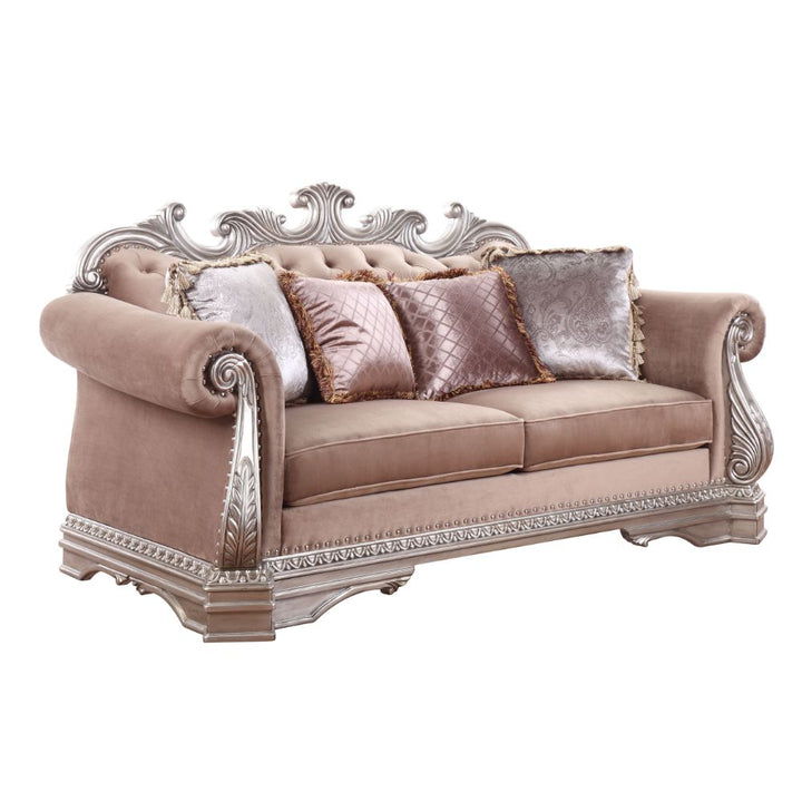ACME Northville Velvet & Antique Silver Loveseat Model 56931 - MONAVILLA