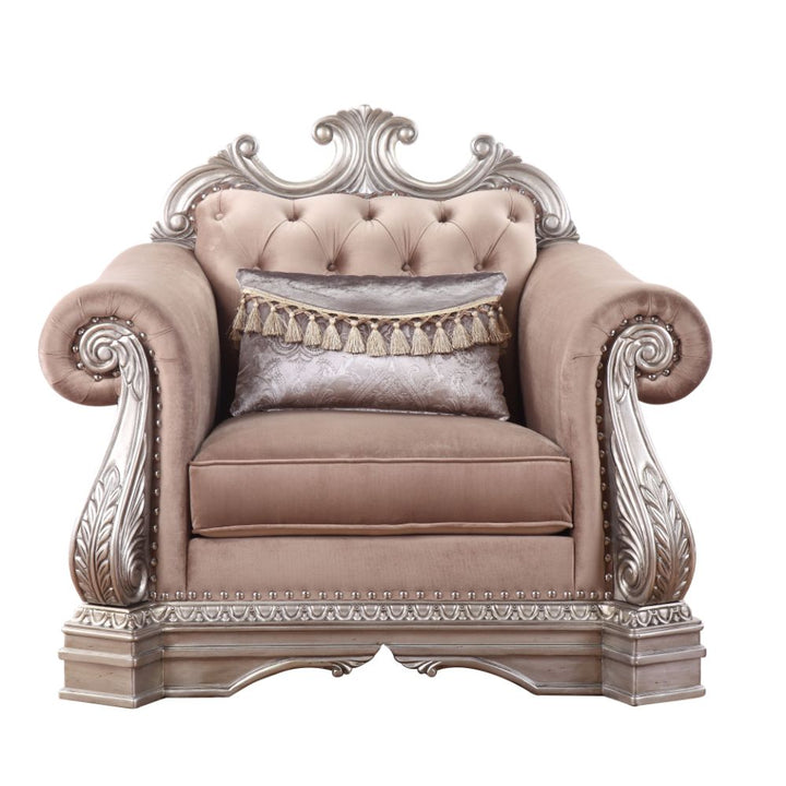 ACME Northville Velvet & Antique Silver Chair Model 56932 - MONAVILLA