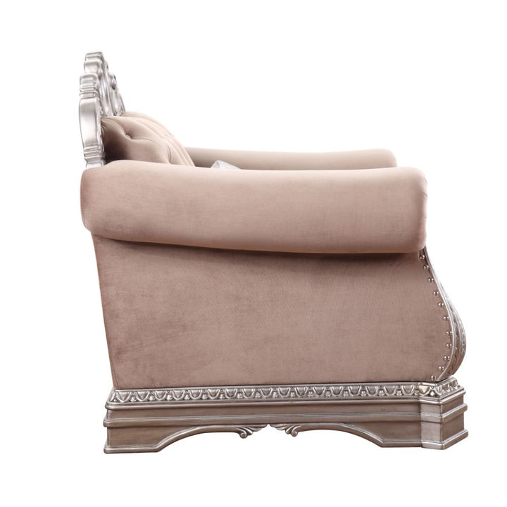 ACME Northville Velvet & Antique Silver Chair Model 56932 - MONAVILLA