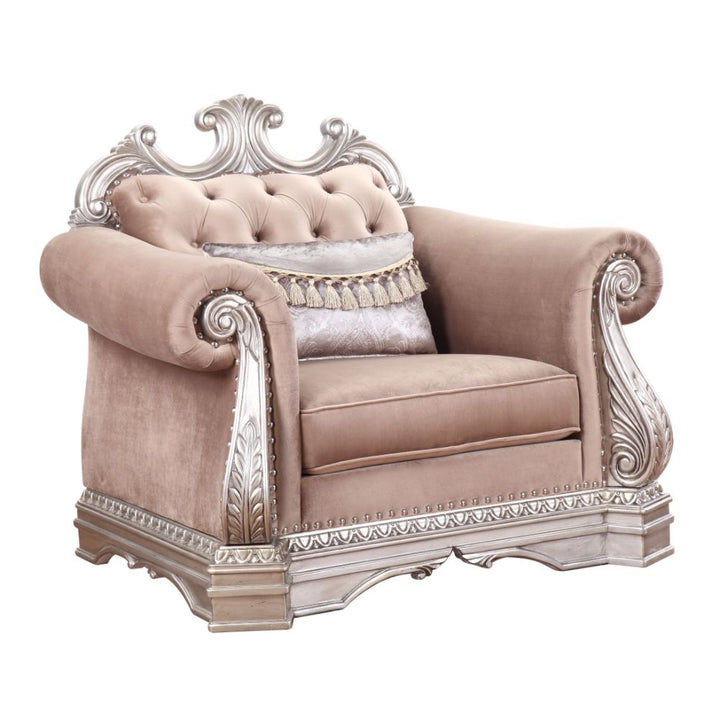 ACME Northville Velvet & Antique Silver Chair Model 56932 - MONAVILLA