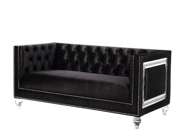 ACME Heibero Black Velvet Loveseat Model 56996 - MONAVILLA