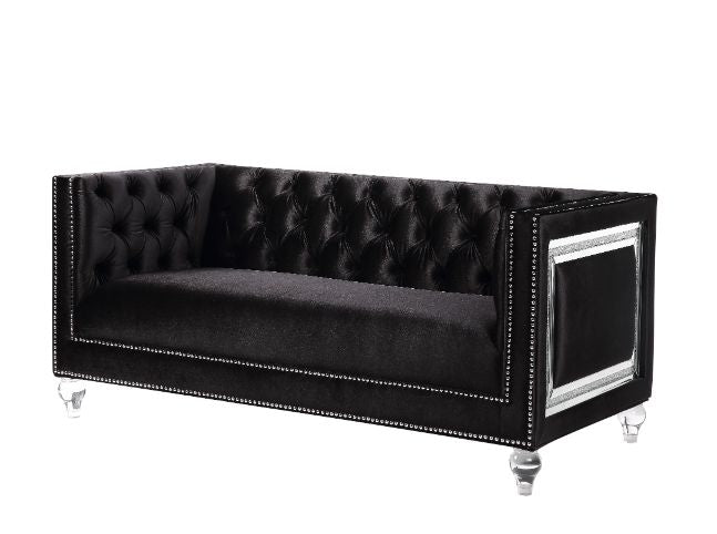 ACME Heibero Black Velvet Loveseat Model 56996 - MONAVILLA