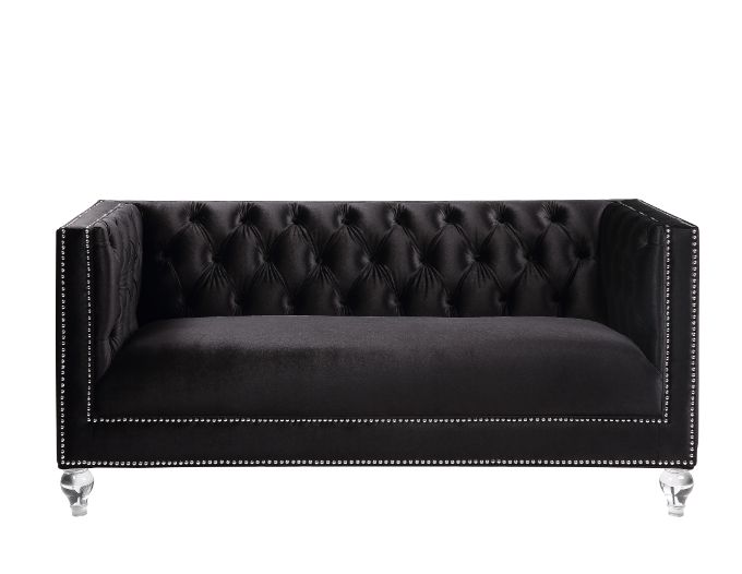 ACME Heibero Black Velvet Loveseat Model 56996 - MONAVILLA