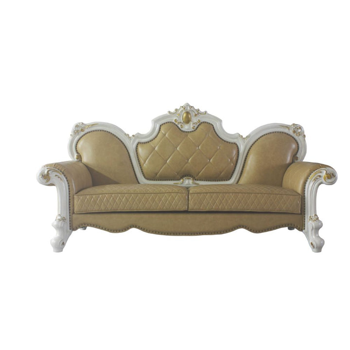 ACME Picardy Antique Pearl & Butterscotch PU Sofa Model 58210 - MONAVILLA