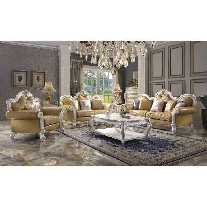 ACME Picardy Antique Pearl & Butterscotch PU Sofa Model 58210 - MONAVILLA