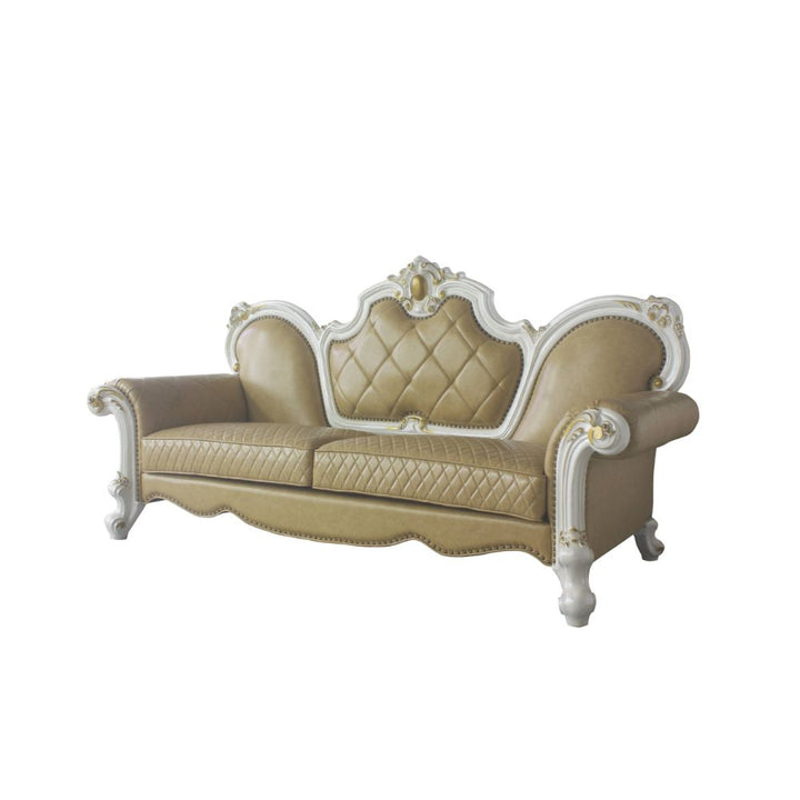 ACME Picardy Antique Pearl & Butterscotch PU Sofa Model 58210 - MONAVILLA