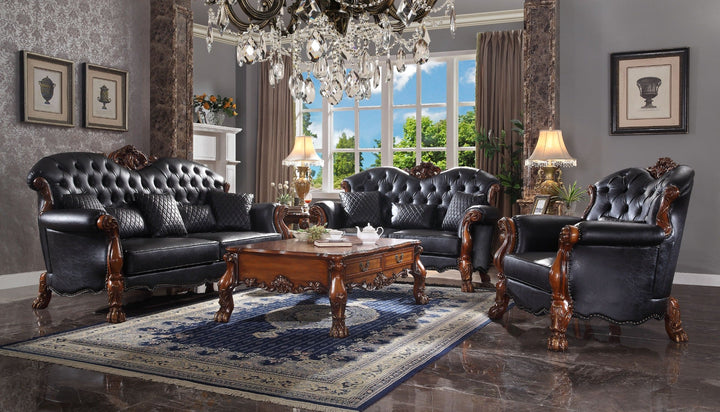 ACME Dresden Cherry Oak & PU Loveseat Model 58231 - MONAVILLA