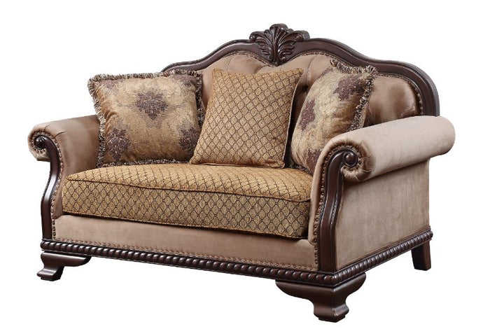 ACME Chateau De Ville Fabric & Espresso Finish Loveseat Model 58266 - MONAVILLA