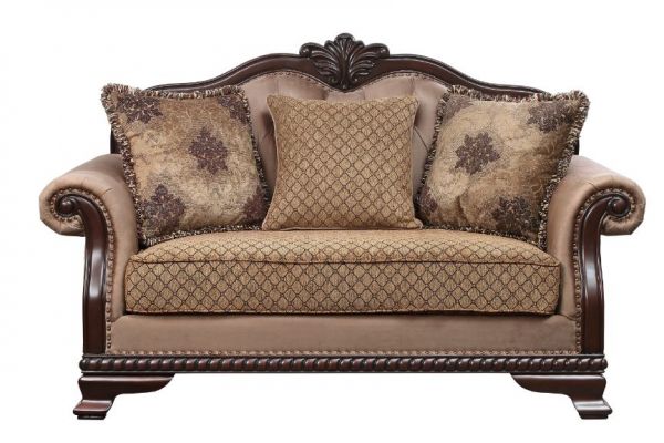 ACME Chateau De Ville Fabric & Espresso Finish Loveseat Model 58266 - MONAVILLA