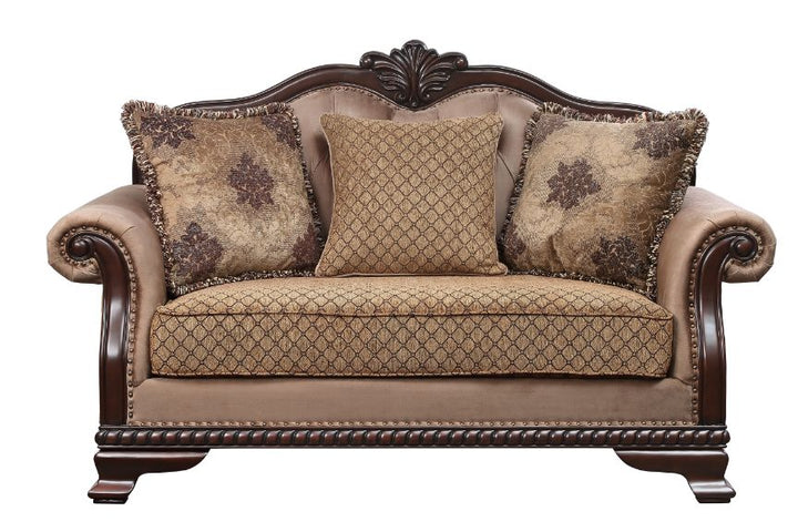ACME Chateau De Ville Fabric & Espresso Finish Loveseat Model 58266 - MONAVILLA