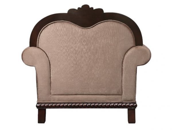 ACME Chateau De Ville Fabric & Espresso Finish Chair Model 58267 - MONAVILLA