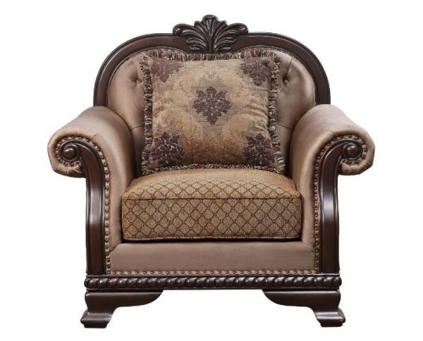 ACME Chateau De Ville Fabric & Espresso Finish Chair Model 58267 - MONAVILLA