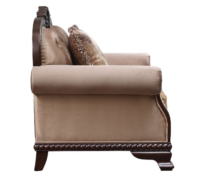 ACME Chateau De Ville Fabric & Espresso Finish Chair Model 58267 - MONAVILLA