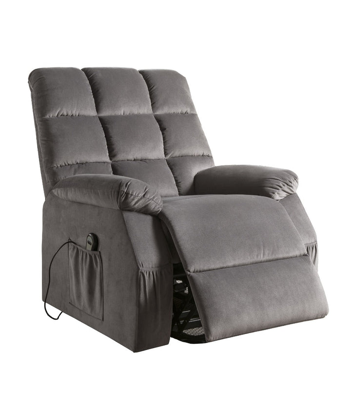 ACME Ipompea Gray Velvet Recliner Model 59263 - MONAVILLA