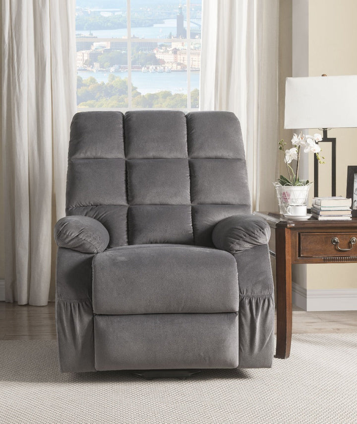 ACME Ipompea Gray Velvet Recliner Model 59263 - MONAVILLA
