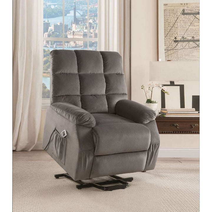 ACME Ipompea Gray Velvet Recliner Model 59263 - MONAVILLA