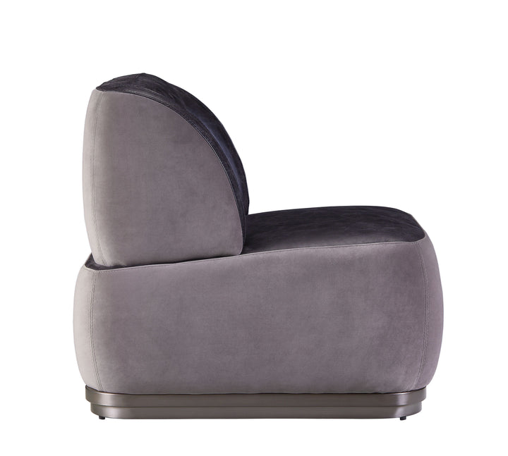 ACME Decapree Antique Slate Top Grain Leather & Gray Velvet Accent Chair Model 59270 - MONAVILLA