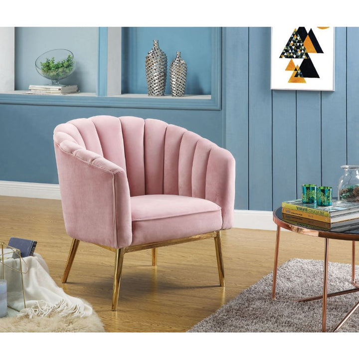 ACME Colla Blush Pink Velvet & Gold Accent Chair Model 59814 - MONAVILLA