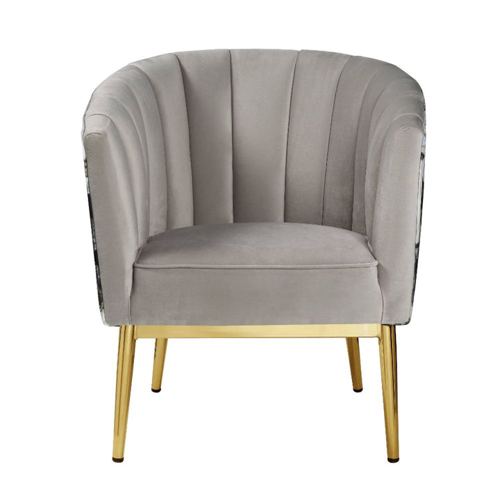 ACME Colla Gray Velvet & Gold Accent Chair Model 59816 - MONAVILLA