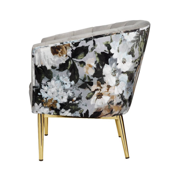 ACME Colla Gray Velvet & Gold Accent Chair Model 59816 - MONAVILLA