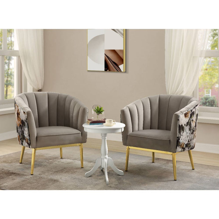 ACME Colla Gray Velvet & Gold Accent Chair Model 59816 - MONAVILLA