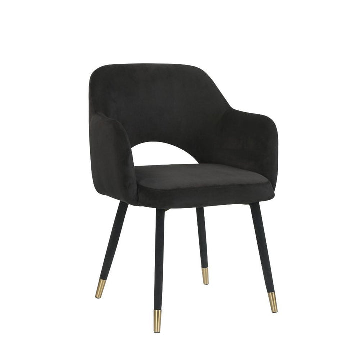 ACME Applewood Black Velvet & Gold Accent Chair Model 59854 - MONAVILLA