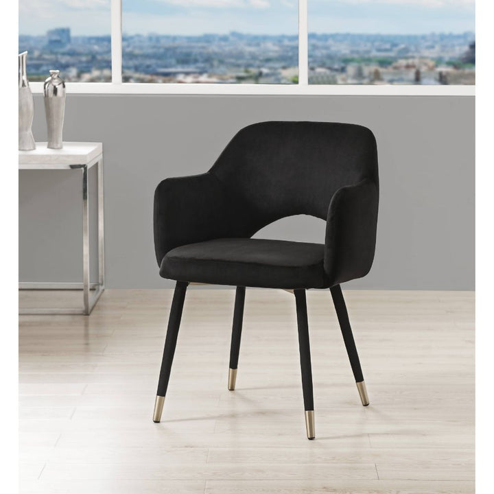 ACME Applewood Black Velvet & Gold Accent Chair Model 59854 - MONAVILLA