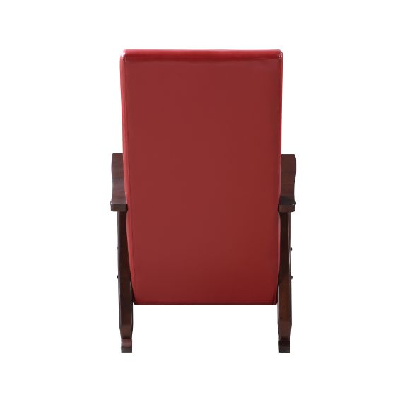 ACME Raina Red PU & Espresso Finish Rocking Chair Model 59931 - MONAVILLA