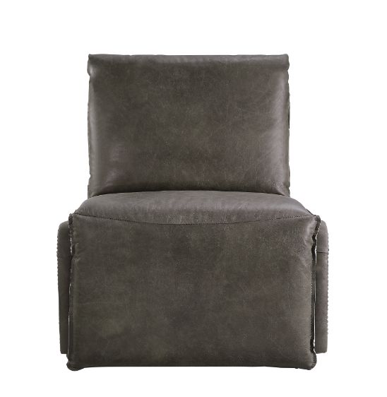 ACME Metier Gray Top Grain Leather & Aluminum Recliner Model 59940 - MONAVILLA