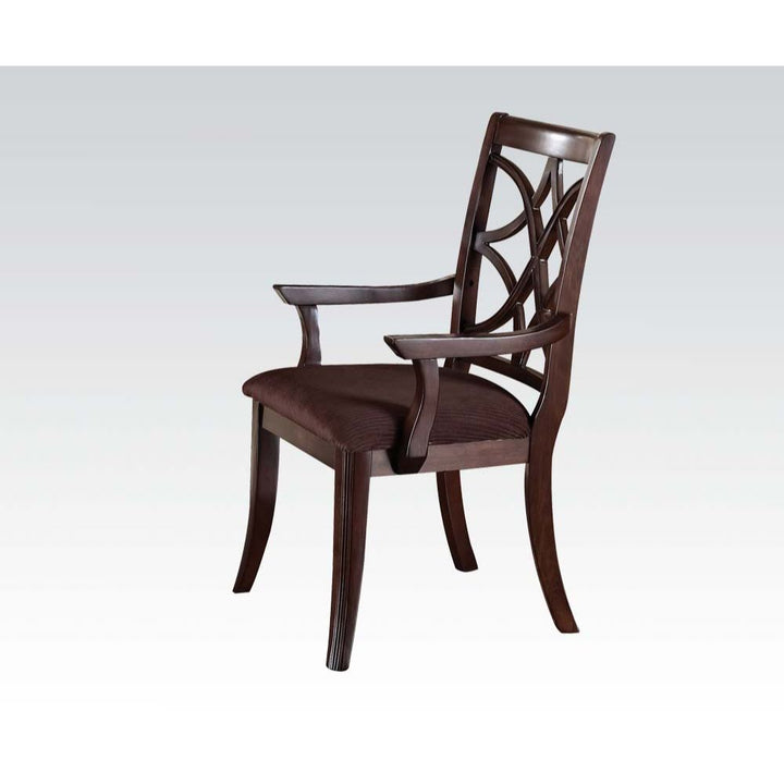 ACME Keenan Brown Microfiber & Dark Walnut Chair Model 60258 - MONAVILLA