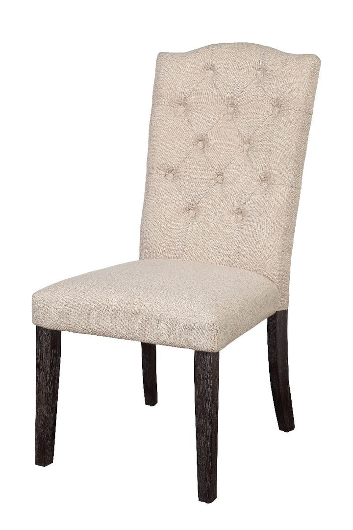 ACME Gerardo Beige Linen & Weathered Espresso Side Chair Model 60822 - MONAVILLA