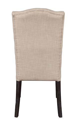 ACME Gerardo Beige Linen & Weathered Espresso Side Chair Model 60822 - MONAVILLA